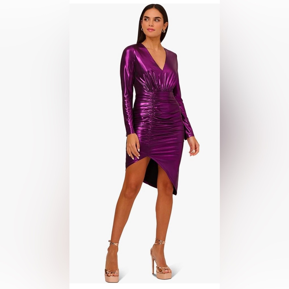 Aidan Mattox Women's Metallic Knit Cocktail Dress